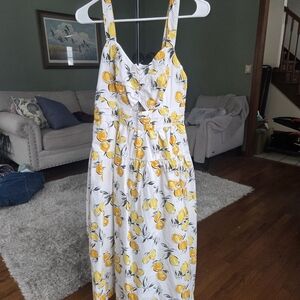 Vibrant Yellow Floral Dress